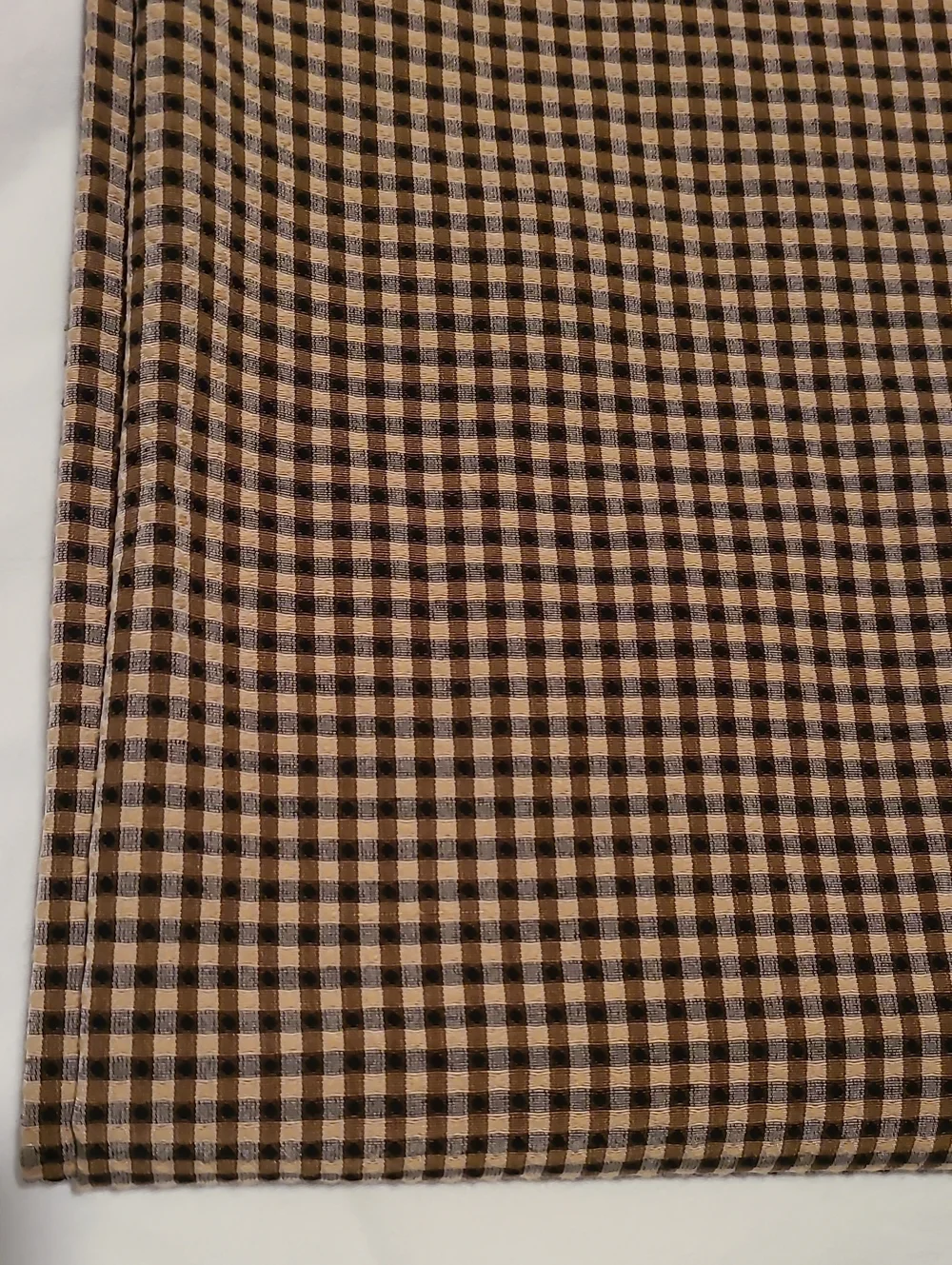 Fabric - Black and Tan, Mini Check Pattern, 3 Yards Sewing Crafts